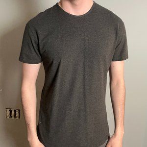 Large - BYLT Basics Crewneck Drop-Cut Short Sleeve Tee: BYLT Signature Dark Grey